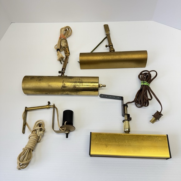 Underwriters Laboratories Other - LOT of 4 1960s Vintage Picture Light Classic Brass MCM AS IS UNTESTED